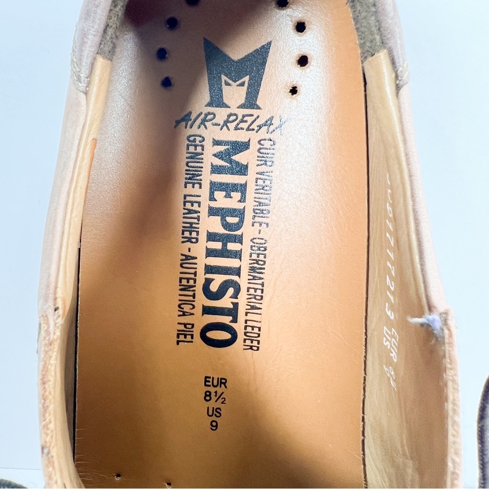 Mephisto Mens Air Relax Sneakers Urban Chestnut Brown Tan Leather Lace Up size 9 - Picture 10 of 15